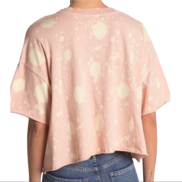 NWT ABOUND Nordstrom Cropped Tie Raw Hem Tee - Picture 2 of 3